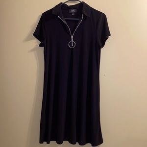 MSK Black Shift dress. Quarter Zip. Size Medium.